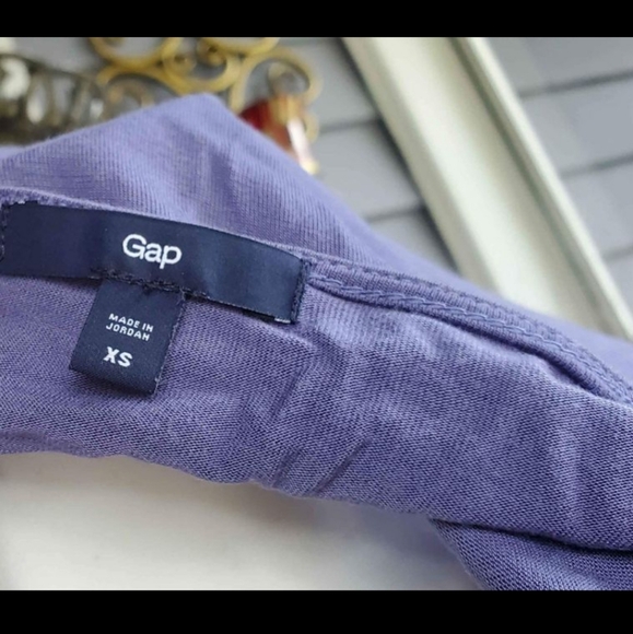 Gap Rayon Purple Lightweight 3/4 Sleeves Bodycon Top Blouse Small - Picture 6 of 8